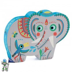 PUZZLE SILUETA ELEFANTE, 24 PIEZAS, DJECO