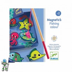 JUEGO DE PESCA IMANTADA, FISHING COLOUR, ANIMALES MAR, DJECO