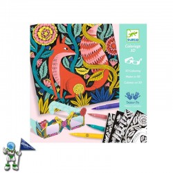 COLOREAR EN 3D BOSQUE FANTÁSTICO, KIT MANUALIDADES DJECO