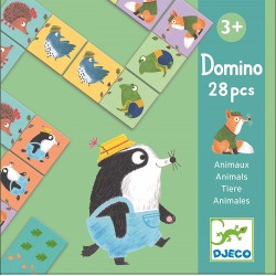 DOMINO 28 PIEZAS ANIMALES , JUEGOS DJECO