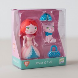 FIGURA ARTY TOYS MUÑECA ROSA Y GATO DJECO