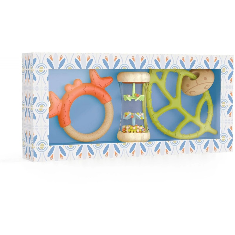 BABYSET, SET 3 JUGUETES BEBÉ, DJECO