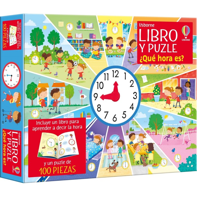 ¿QUÉ HORA ES? LIBRO Y PUZLE 100 PIEZAS USBORNE