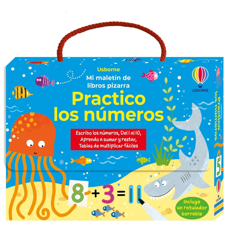 PRACTICO LOS NÚMEROS, MI MALETÍN DE LIBROS PIZARRA USBORNE