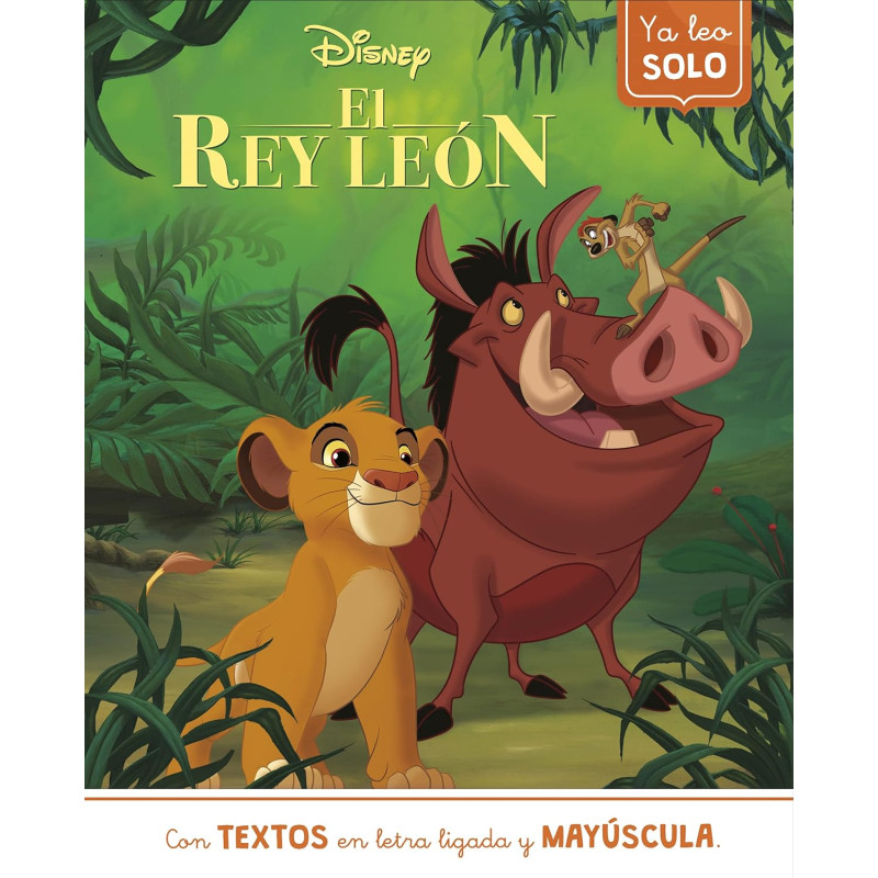 EL REY LEÓN, YA LEO SOLO CON DISNEY, LETRA LIGADA Y MAYÚSCULA