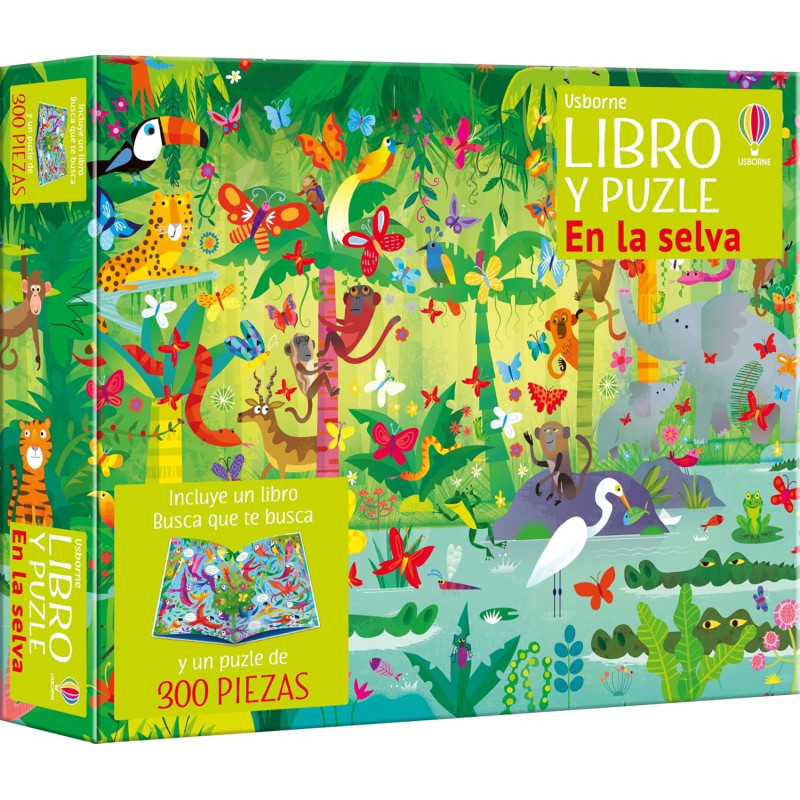 EN LA SELVA, LIBRO Y PUZLE 300 PIEZAS USBORNE