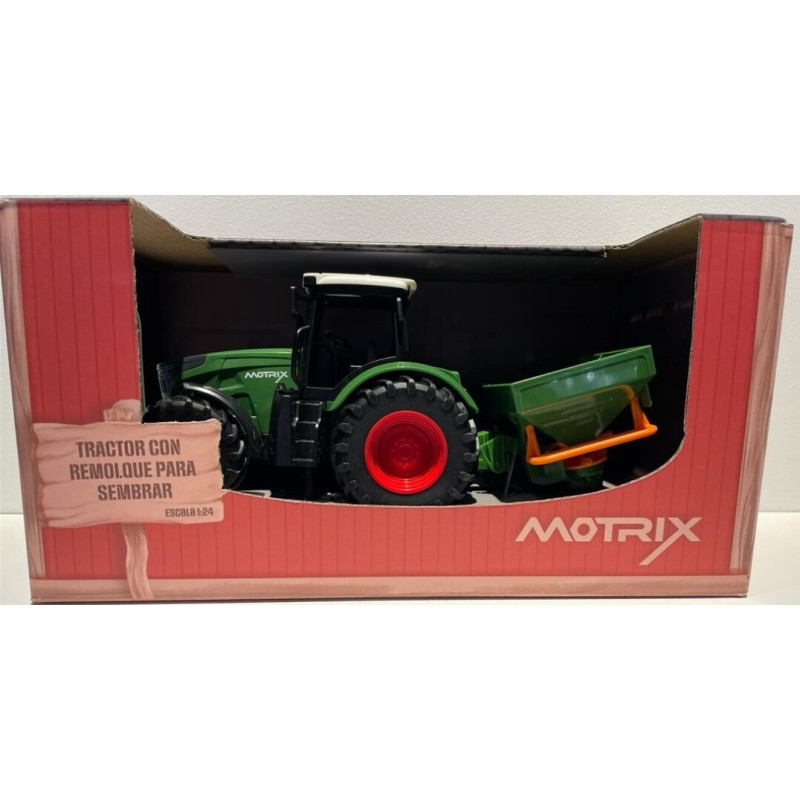 TRACTOR CON REMOLQUE PARA SEMBRAR MOTRIX