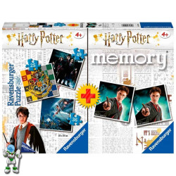 SIN DEVOLUCIÓN. HARRY POTTER, JUEGO DE MEMORY Y TRES PUZZLES