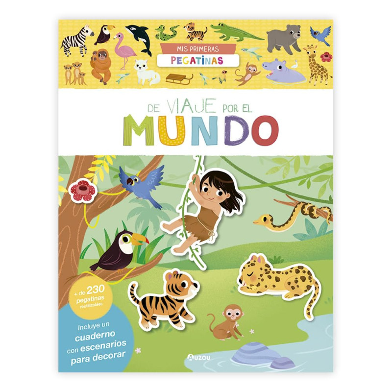 DE VIAJE POR EL MUNDO, LIBRO DE PEGATINAS REUTILIZABLES