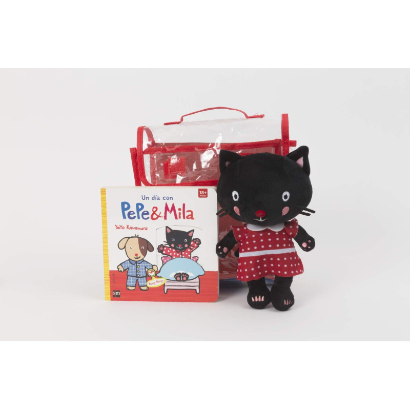 PACK UN DÍA CON PEPE Y MILA, LIBRO Y PELUCHE DE MILA