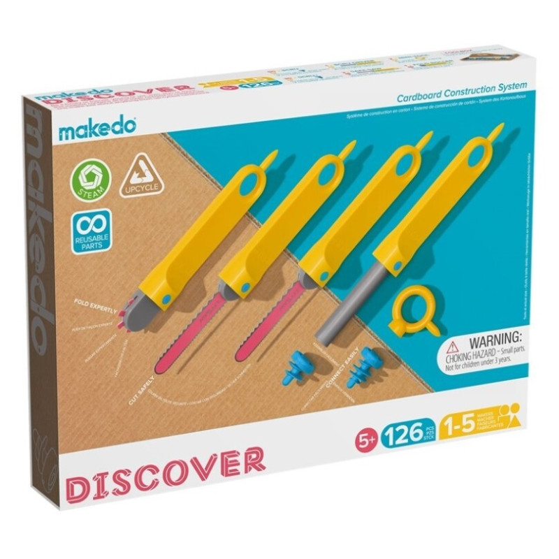 DISCOVER MAKEDO KIT CONSTRUCCIÓN 126 PIEZAS