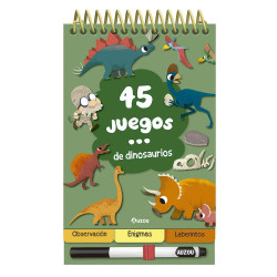 LIBRO DE PASATIEMPOS, 45 JUEGOS... DE DINOSAURIOS