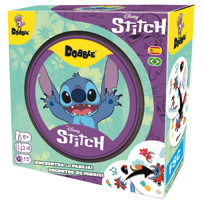 DOBBLE DISNEY STITCH, JUEGO DE CARTAS