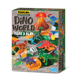 JUEGO DE MESA DINO WORLD, EL MUNDO DE LOS DINOSAURIOS KIDZLABS 4M