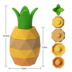 WEIBO FRUTAS PIÑA APILABLE, JUGUETE EDUCATIVO SILICONA