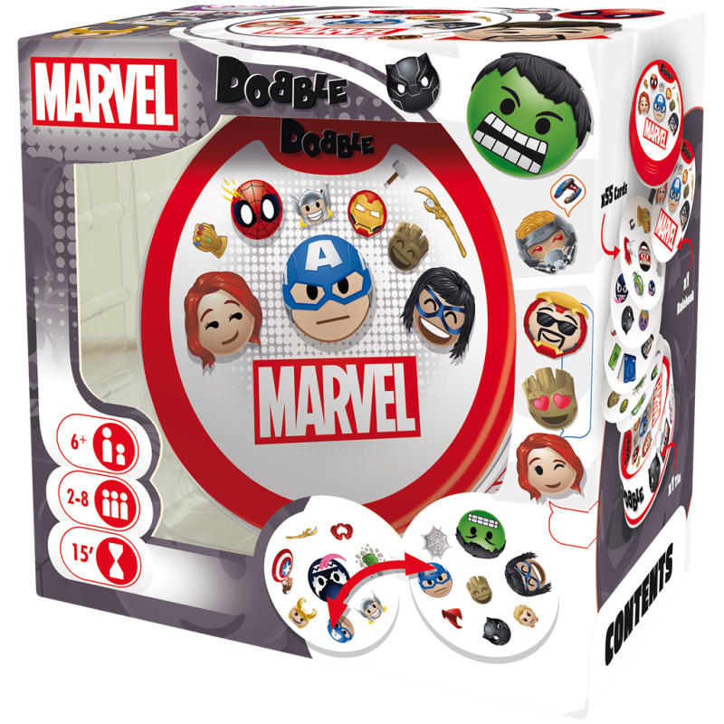 DOBBLE MARVEL EMOJI, JUEGO DE CARTAS