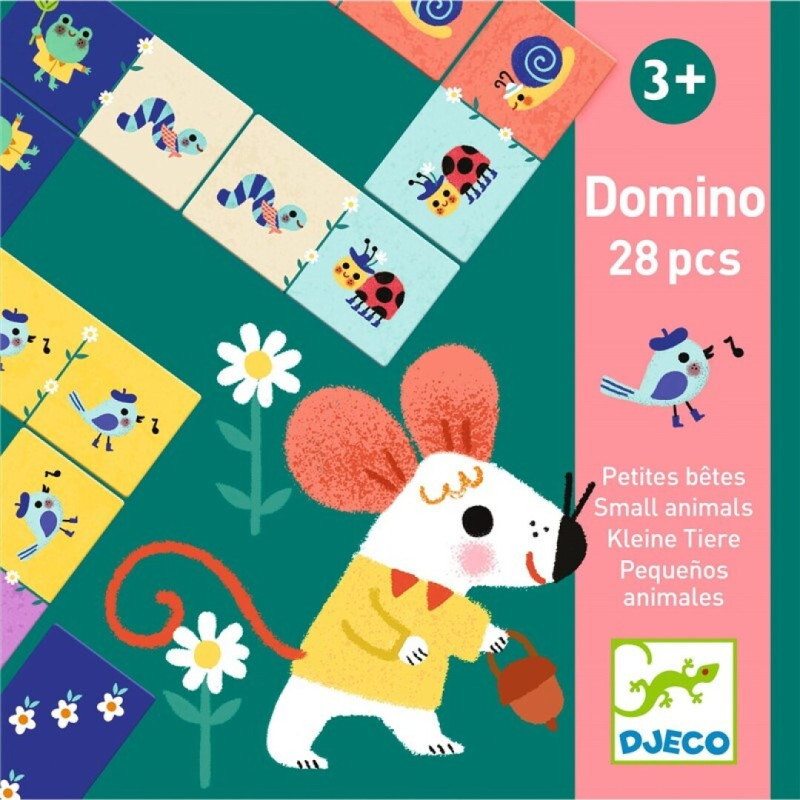 DOMINÓ 28 PIEZAS PEQUEÑOS ANIMALES, JUEGOS EDUCATIVOS DJECO