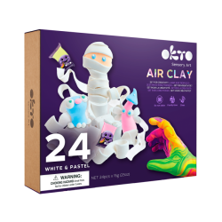 AIR CLAY 24 COLORES WHITE & PASTEL, SET PARA CREATIVIDAD OKTO