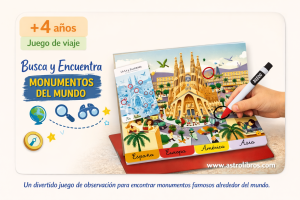 Busca y encuentra Monumentos del Mundo de Auzou, juego de observación para niños desde 4 años ideal para viajes