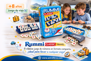 Rummi Classic Travel juego de mesa de números en formato compacto ideal para viajes en familia sin pantallas